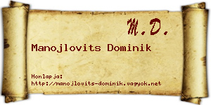 Manojlovits Dominik névjegykártya
